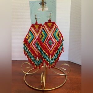 Colorful Beaded Dangle Earrings